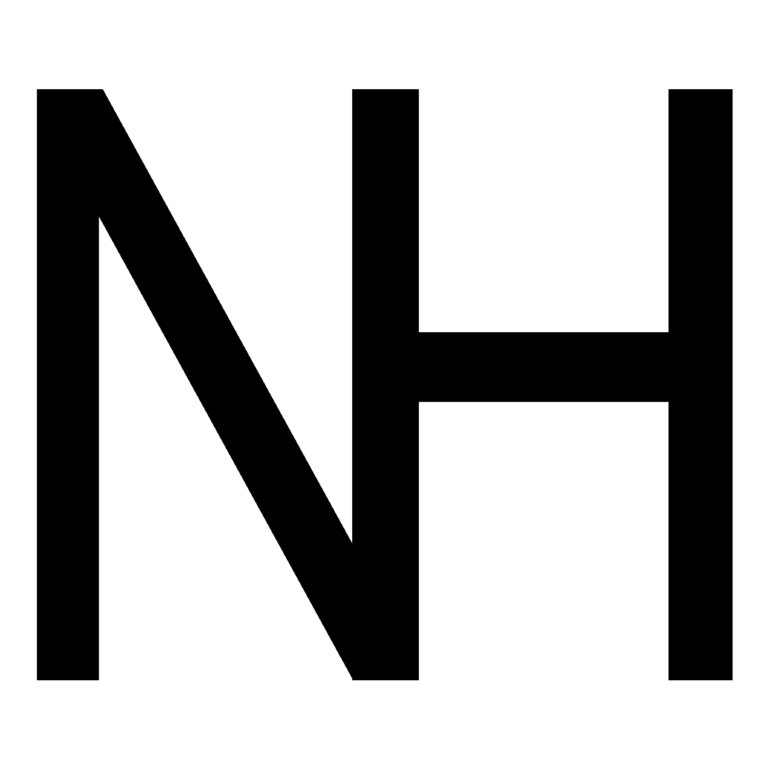 A monogram of the letters N H.